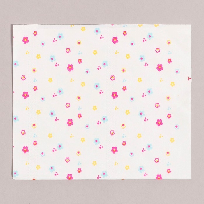 Салфетки бумажные Салфетки бумажные "Цветы" 60 шт в пакете, трёхслойные