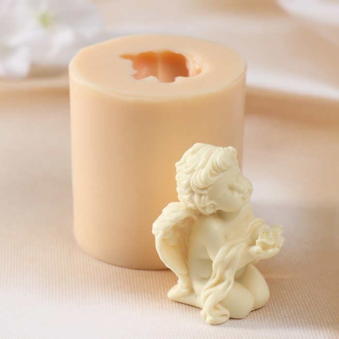 Молд силиконовый Молд силиконовый "Ангел с розой" Силикон 6х4х4,5 см