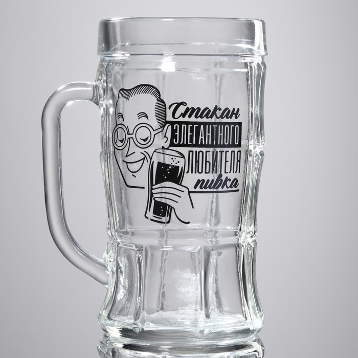 Кружка стеклянная пивная «Для элегантного любителя пивка», 500 мл Кружка стеклянная пивная «Для элегантного любителя пивка», 500 мл