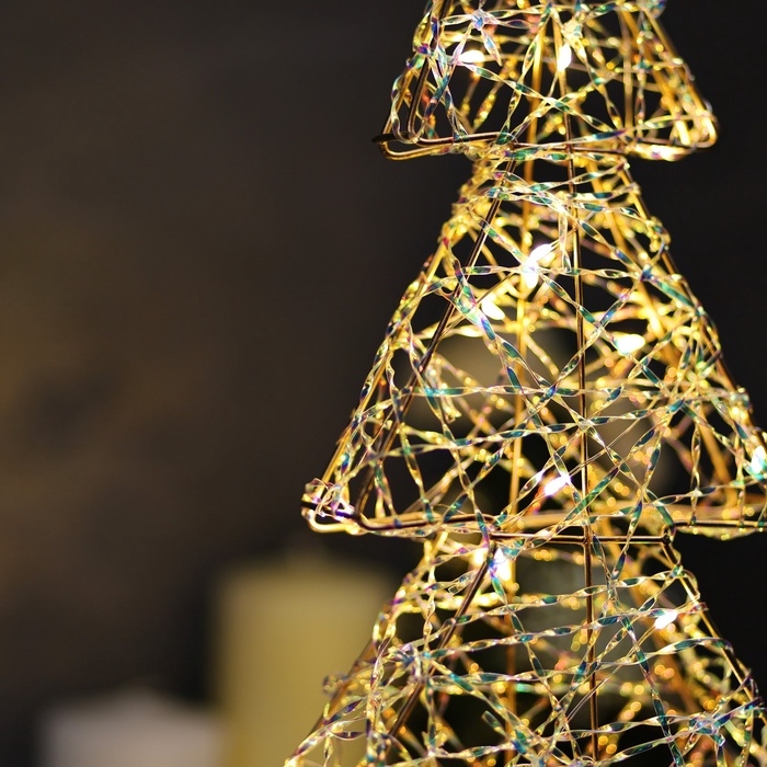 Светодиодная фигура «Ёлочка» 36х17х6 см, 20 LED, батарейки ААx2 (не в комплекте), свечение теплое белое Светодиодная фигура «Ёлочка» 36х17х6 см, 20 LED, батарейки ААx2 (не в комплекте), свечение теплое белое