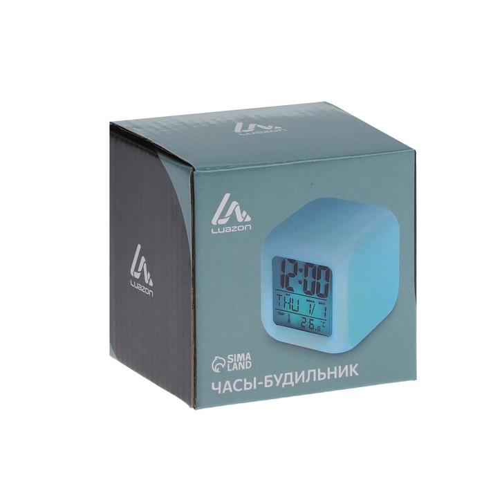 Часы - будильник Luazon LB-03, дата, температура, белый Часы - будильник Luazon LB-03, дата, температура, белый
