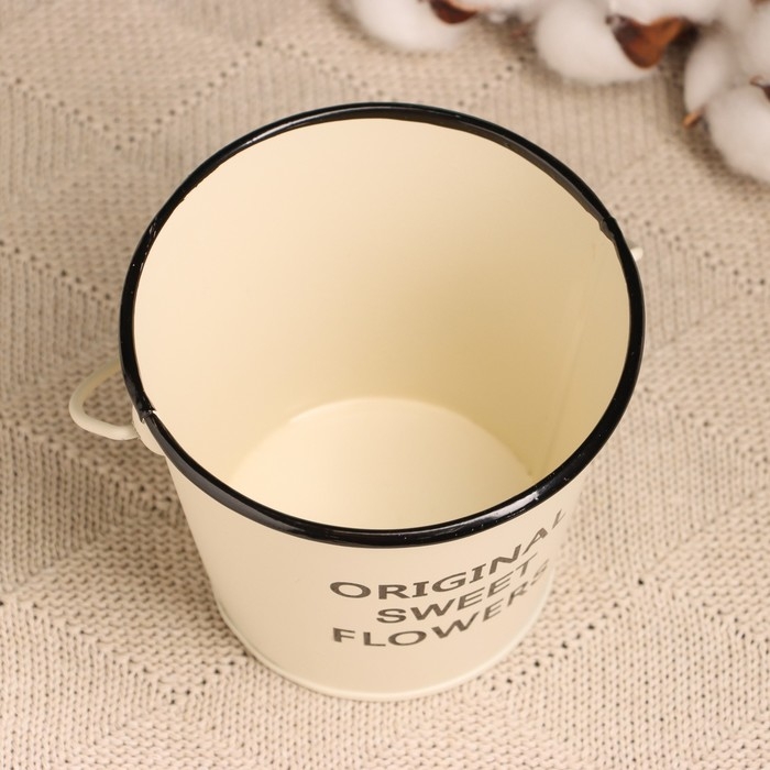 Кашпо "Ведерко Original" белое, 11х11х10см