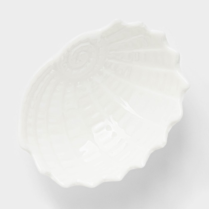 Блюдо керамическое «Ракушка», 9×7×3 см, цвет белый Блюдо керамическое «Ракушка», 9×7×3 см, цвет белый