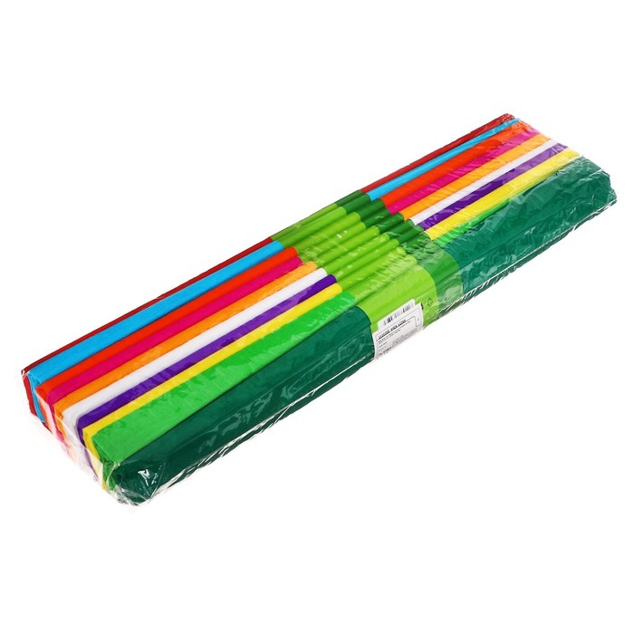 Набор бумаги крепированной  Набор бумаги крепированной "Классика", рулон, 10 штук/10 цветов, 50 х 200 см, 30 г/м2