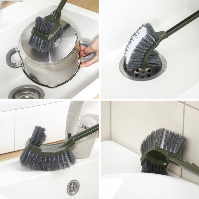 Щётка для уборки двойная Доляна, 49 см, цвет МИКС Щётка для уборки двойная Доляна, 49 см, цвет МИКС