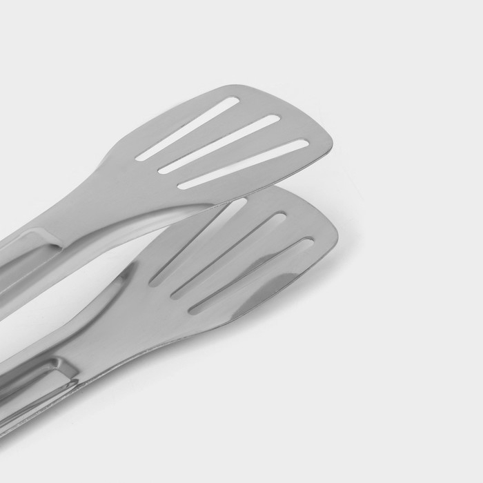 Щипцы кухонные Доляна «Яркость», 201 сталь, 34×4,5 см, цвет красный