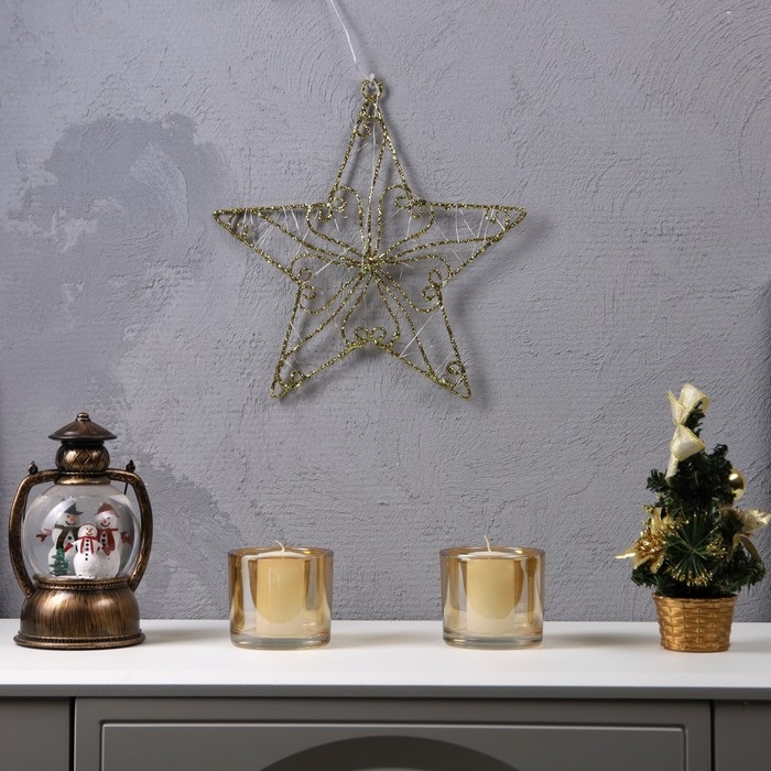 Светодиодная фигура «Звезда» 31 см, металл, батарейки ААх2 (не в комплекте), свечение тёплое белое Светодиодная фигура «Звезда» 31 см, металл, батарейки ААх2 (не в комплекте), свечение тёплое белое