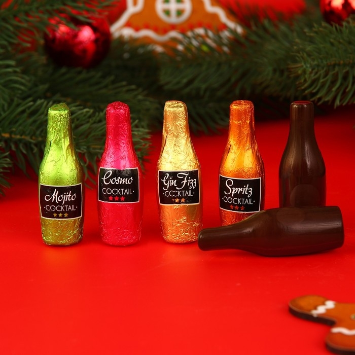 Новый год. Шоколад фигурный HAPPY HOUR, с алкогольной начинкой, ассорти, 13 ± 1 г Новый год. Шоколад фигурный HAPPY HOUR, с алкогольной начинкой, ассорти, 13 ± 1 г