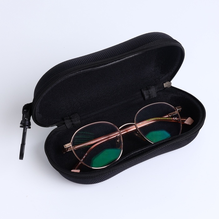 Футляр для очков на молнии, длина 16 см, цвет чёрный Футляр для очков на молнии, длина 16 см, цвет чёрный