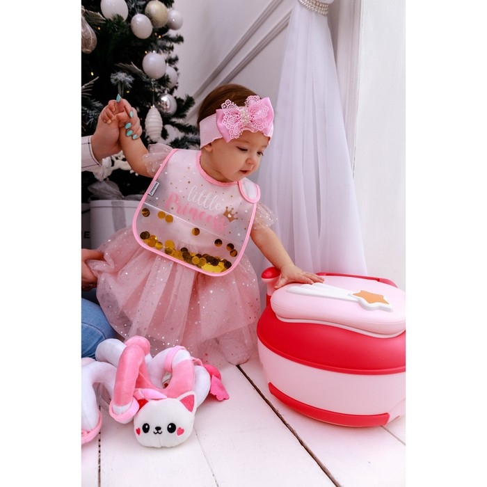 Нагрудник для кормления «Little» непромокаемый на липучке, внутри с конфетти, виды МИКС Нагрудник для кормления «Little» непромокаемый на липучке, внутри с конфетти, виды МИКС