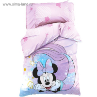 Постельное бельё 1,5 сп "Minnie Mermaid", Минни Маус, 143*215 см, 150*214 см, 50*70 см -1 шт, поплин