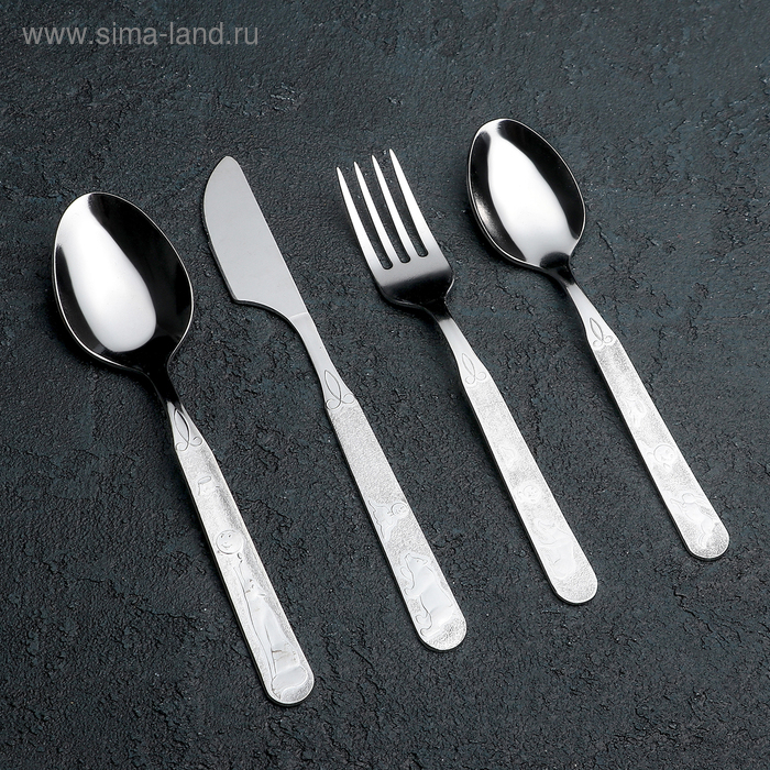 Набор столовых приборов «Топтыжка», 4 предмета, толщина 1,5 мм Набор столовых приборов «Топтыжка», 4 предмета, толщина 1,5 мм