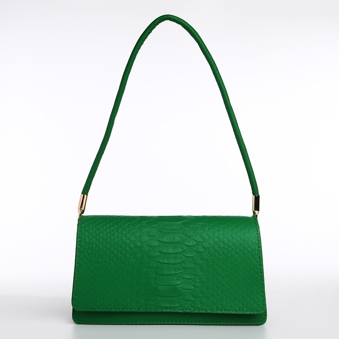 Сумка женская багет на клапане, цвет зелёный Сумка женская багет на клапане, цвет зелёный
