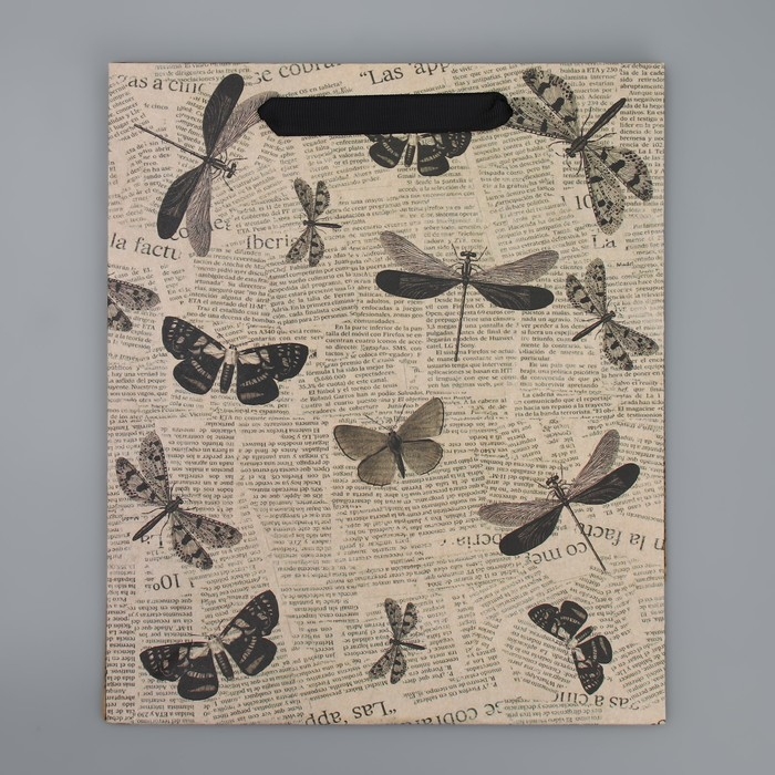 Пакет подарочный крафтовый вертикальный, упаковка, «Бабочки», 23 х 27 х 11,5 см Пакет подарочный крафтовый вертикальный, упаковка, «Бабочки», 23 х 27 х 11,5 см