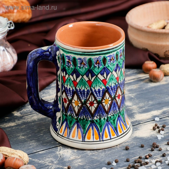 Кружка Риштанская Керамика Кружка Риштанская Керамика "Узор", 500 мл, синий
