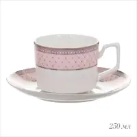 Чайный сервиз WY Paradaise, 12 предметов, кружка 250 мл 6 шт., блюдце d=15.5 см 6 шт., фарфор