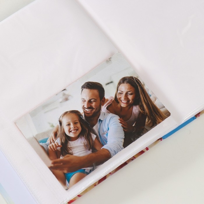 Фотоальбом на 200 фото 10х15 см Фотоальбом на 200 фото 10х15 см "Цветочная коллекция-4 Голубой"