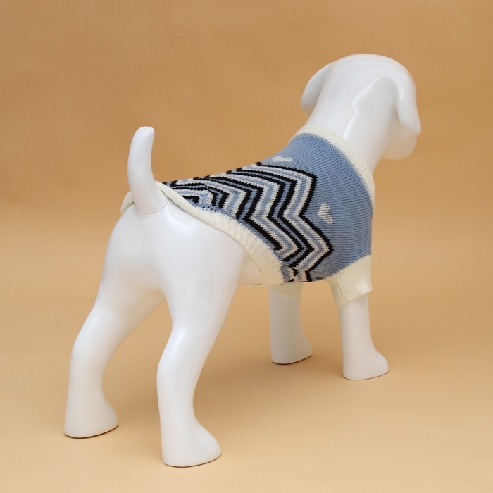 Свитер  Свитер "Волна",  XL (ДС 34, ОШ 34, ОГ 32-51 см), голубой