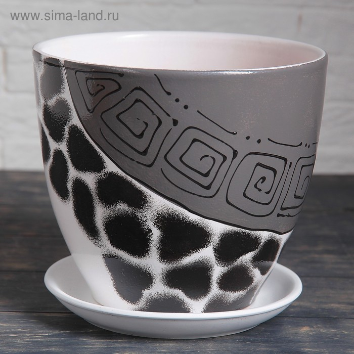 Горшок цветочный с подставками Леопард 5л Горшок цветочный с подставками Леопард 5л