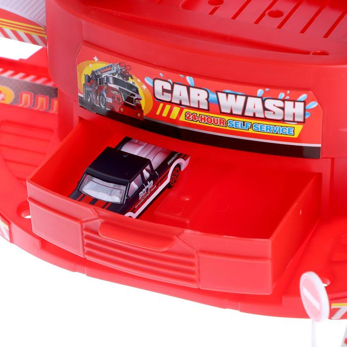 Парковка «Пожарная станция», с автомойкой, свет и звук, машина меняет цвет от воды Парковка «Пожарная станция», с автомойкой, свет и звук, машина меняет цвет от воды