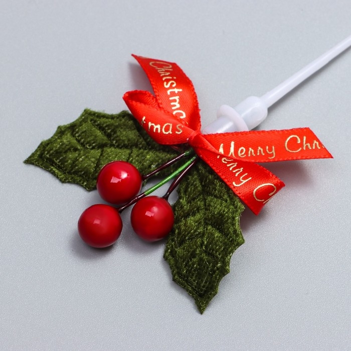 Декор для творчества «Новогодняя веточка», в наборе 3 шт., размер 1 шт. — 9 × 6 × 1 см Декор для творчества «Новогодняя веточка», в наборе 3 шт., размер 1 шт. — 9 × 6 × 1 см