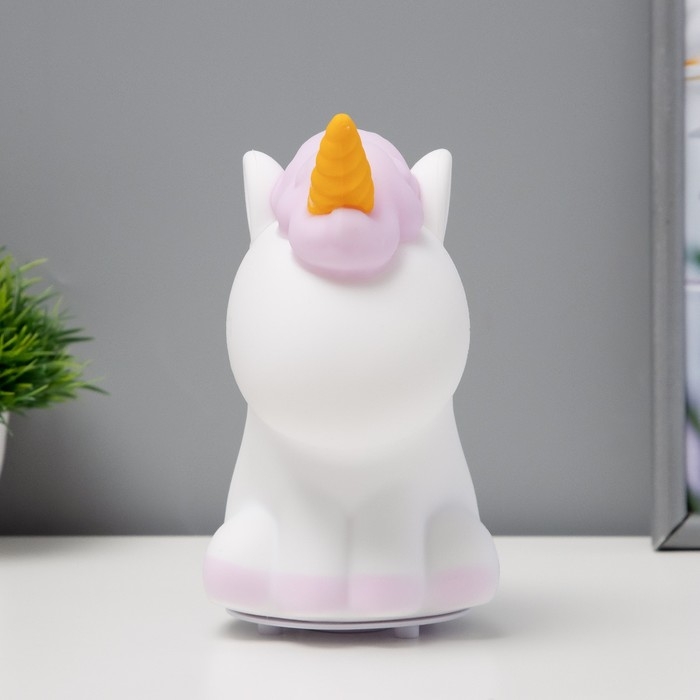 Ночник-мякиш Ночник-мякиш "Антистресс единорог" LED бело-фиолетовый 18х10х16 см