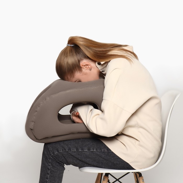 Подушка надувная, 50 × 35 × 30 см, в чехле, цвет серый Подушка надувная, 50 × 35 × 30 см, в чехле, цвет серый