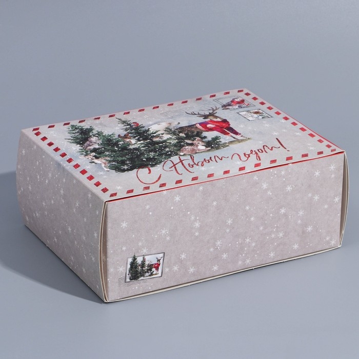 Подарочная коробка складная, новогодняя«Новогодняя акварель», 20 х 15 х 8 см, Новый год Подарочная коробка складная, новогодняя«Новогодняя акварель», 20 х 15 х 8 см, Новый год