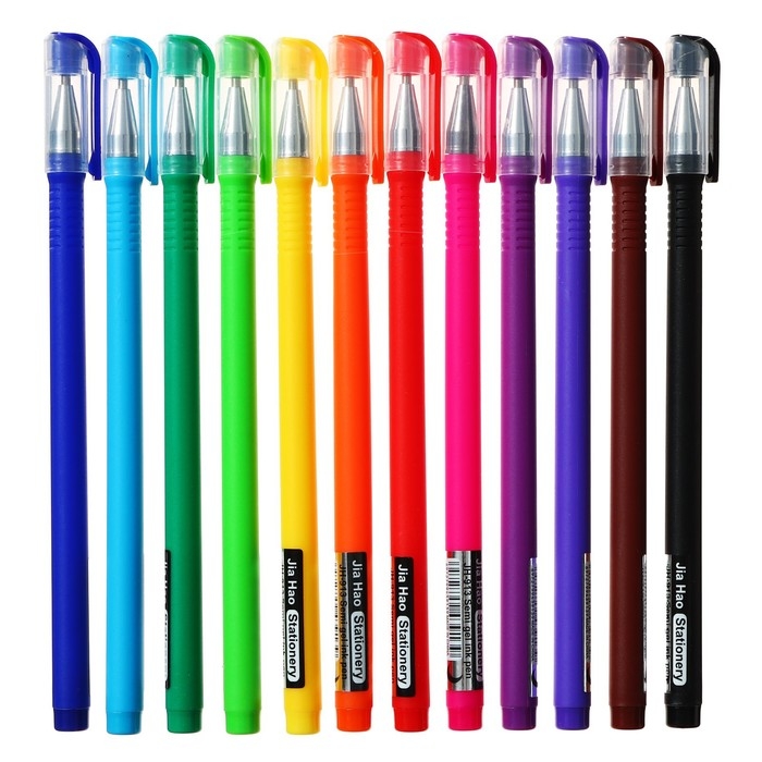Набор шариковых ручек 12 цветов, 1 мм, однотонный цвет корпуса софтач, в блистере Набор шариковых ручек 12 цветов, 1 мм, однотонный цвет корпуса софтач, в блистере