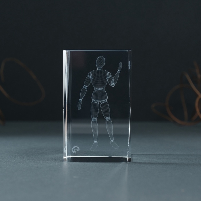 Сувенир стекло прямоугольник Сувенир стекло прямоугольник "Шарнирный человек" 5х5х8 см