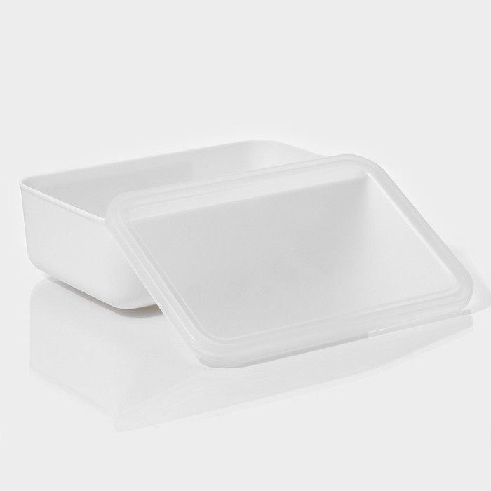 Контейнер для хранения с крышкой LaDо́m «Лёгкость», 26×18×8 см, цвет белый Контейнер для хранения с крышкой LaDо́m «Лёгкость», 26×18×8 см, цвет белый