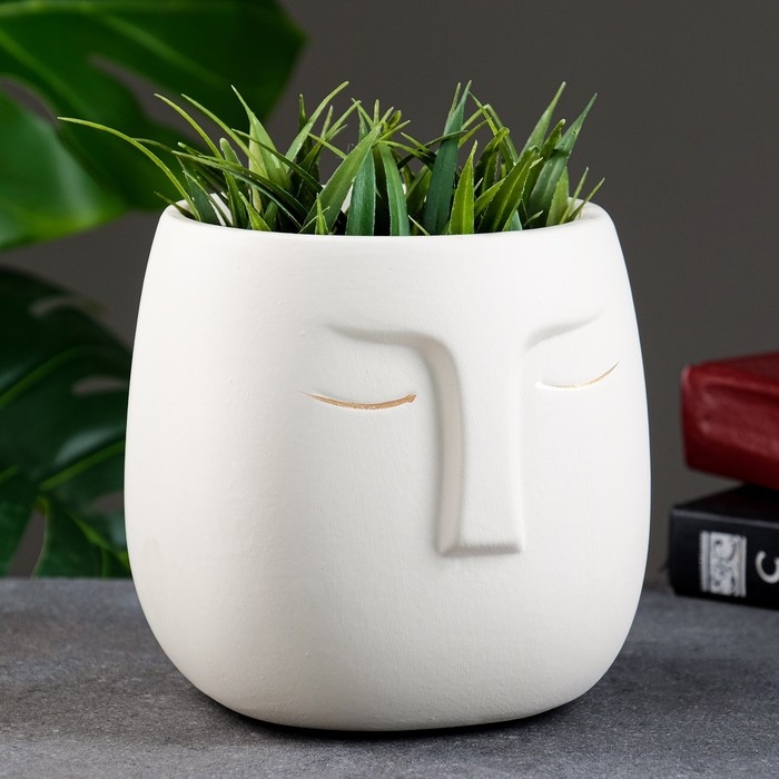 Горшок Горшок "Мистер Твикс" 15х15х15см, белый