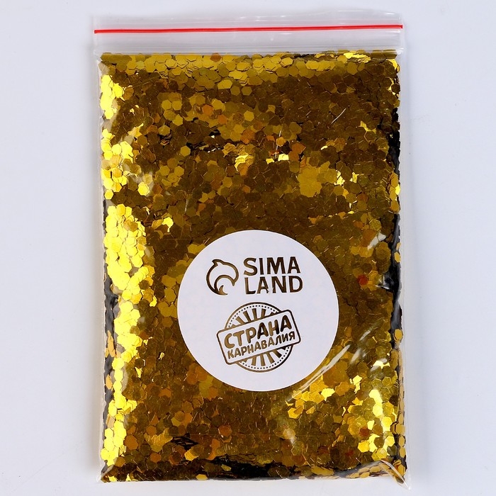 Наполнитель для шара «Конфетти шестиугольник», 4 мм, цвет золотой, 100 г Наполнитель для шара «Конфетти шестиугольник», 4 мм, цвет золотой, 100 г