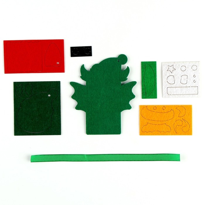 Ёлочная подвеска из фетра своими руками своими руками на новый год «Дракон», новогодний набор для творчества Ёлочная подвеска из фетра своими руками своими руками на новый год «Дракон», новогодний набор для творчества