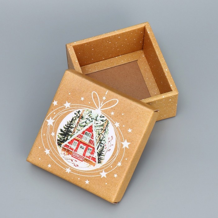 Коробка подарочная новогодняя складная «Уютный Новый Год», 12 х 12 х 6.5 см, Новый год Коробка подарочная новогодняя складная «Уютный Новый Год», 12 х 12 х 6.5 см, Новый год