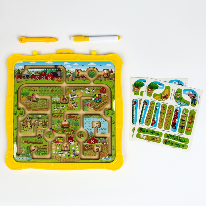 Игровой набор лабиринт «Ферма», маркерная доска, 2 × 26 × 27,5 см Игровой набор лабиринт «Ферма», маркерная доска, 2 × 26 × 27,5 см