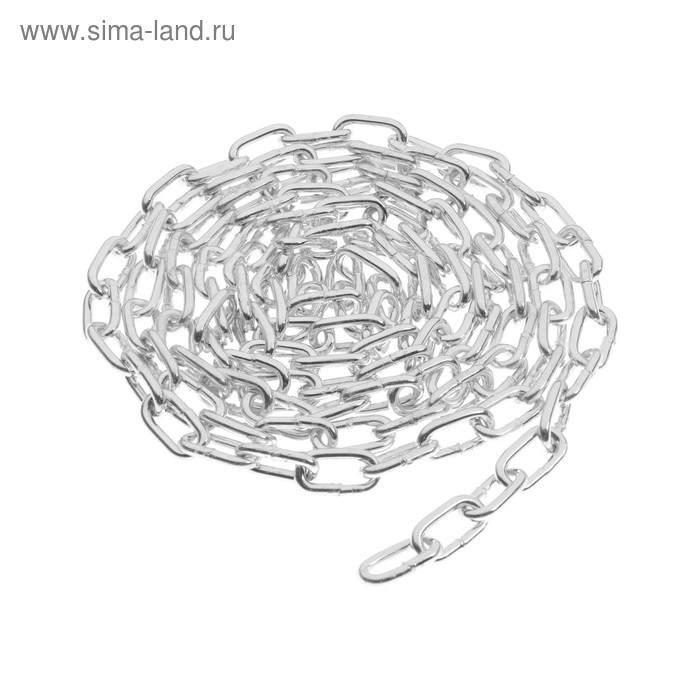 Цепь короткозвенная ТУНДРА krep, DIN766, диаметр 5 мм, сварная, оцинкованная, 3 м Цепь короткозвенная ТУНДРА krep, DIN766, диаметр 5 мм, сварная, оцинкованная, 3 м