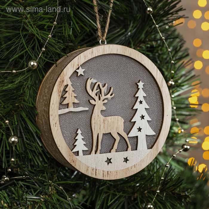 Ёлочная игрушка «Олень в лесу», батарейки АААх2 (не в комплекте), свечение тёплое белое Ёлочная игрушка «Олень в лесу», батарейки АААх2 (не в комплекте), свечение тёплое белое