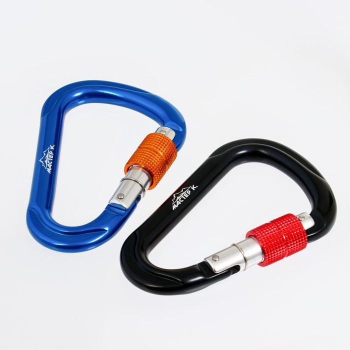 Карабин с муфтой, 11.5 х 7.5 см, 25 КN, микс Карабин с муфтой, 11.5 х 7.5 см, 25 КN, микс