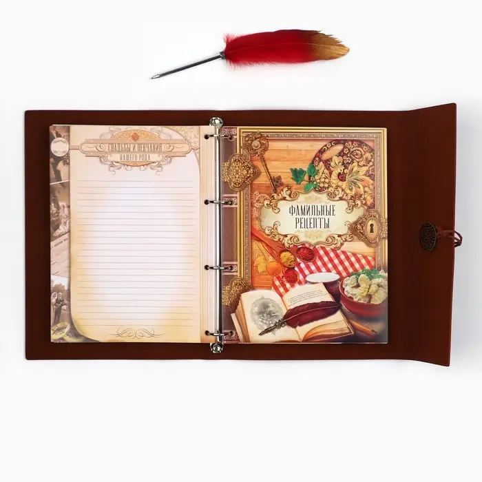 Родословная книга &laquo;Наш род&raquo;, с пером, 56 листов, бордо, 35&times;25 см