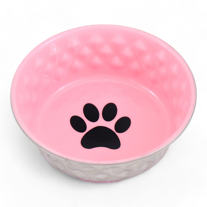 Миска утяжеленная рельефная, с силиконовым основанием, розовая, 300  мл Миска утяжеленная рельефная, с силиконовым основанием, розовая, 300  мл