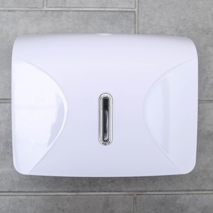 Диспенсер для бумажных полотенец в листах, пластик, 21,5×9×26,5 см, цвет белый