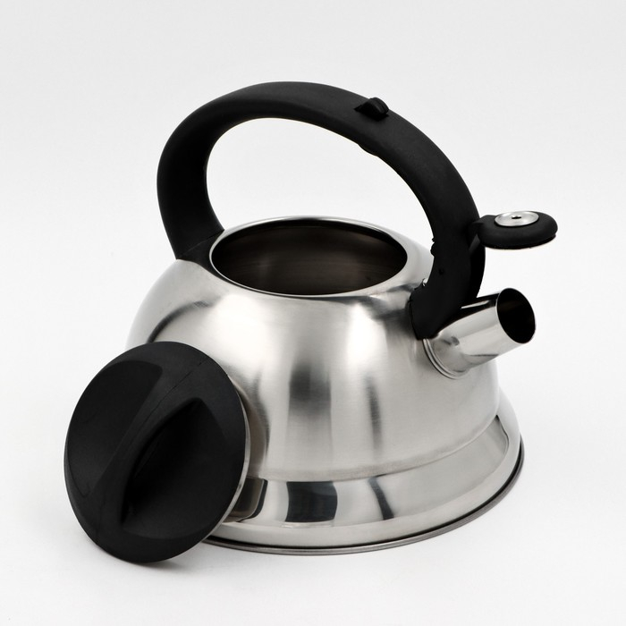Чайник со свистком из нержавеющей стали Доляна «Рио», 2,8 л, фиксированная ручка, цвет хромированный Чайник со свистком из нержавеющей стали Доляна «Рио», 2,8 л, фиксированная ручка, цвет хромированный