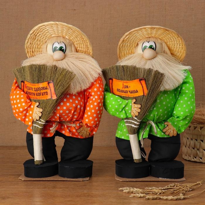 Оберег - домовой Оберег - домовой "Иваныч с веником", h = 40 см, микс