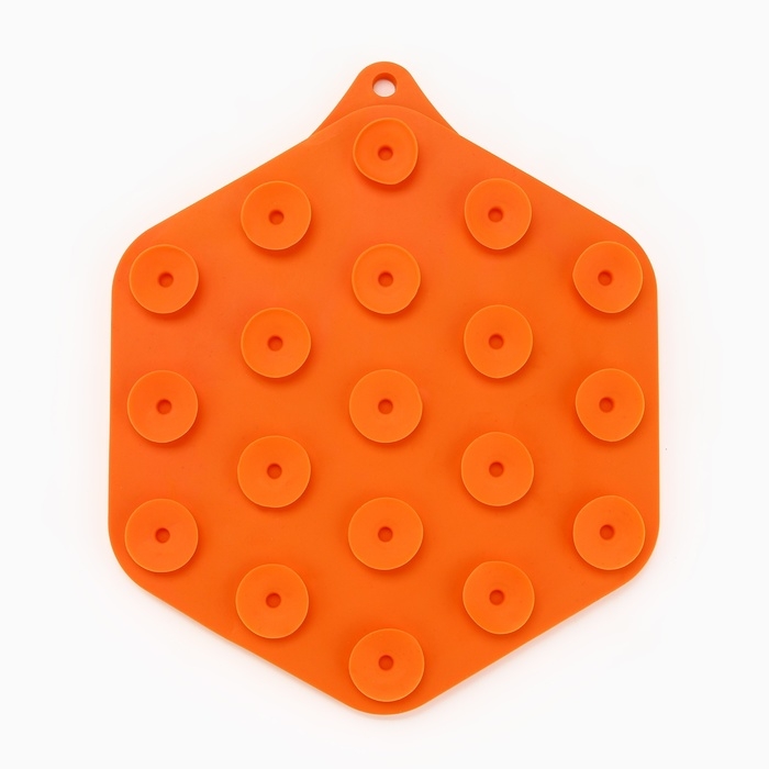 Лизательный коврик - миска для медленного кормления, оранжевый, 18,5 см х 16 см Лизательный коврик - миска для медленного кормления, оранжевый, 18,5 см х 16 см