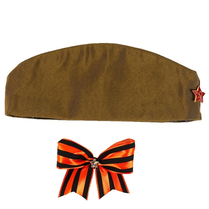 Набор «9 мая», 2 предмета: пилотка, лента на значке Набор «9 мая», 2 предмета: пилотка, лента на значке