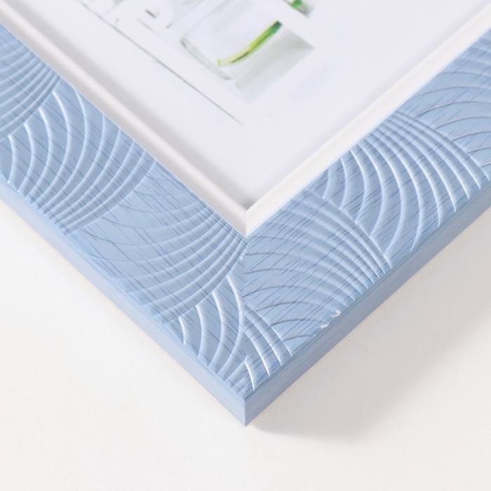 Фоторамка пластик 13х18 см "Дуги" синяя 23,5х18,5 см