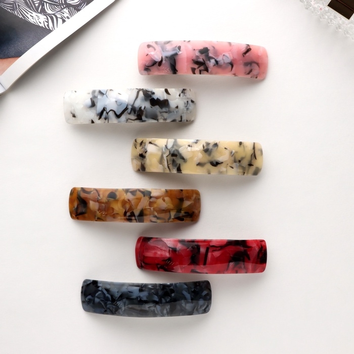 Заколка-автомат для волос Заколка-автомат для волос "Сильва" мраморный принт, 9 см, микс