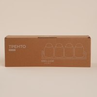 Набор банок фарфоровых для сыпучих продуктов на подставке SL Home «Тренто», 5 предмета: 4 банки 280 мл, подставка