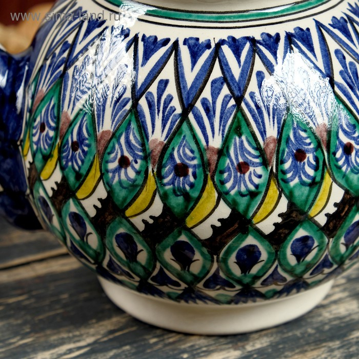 Чайник Риштанская Керамика  Чайник Риштанская Керамика "Узоры", 1000 мл, синий